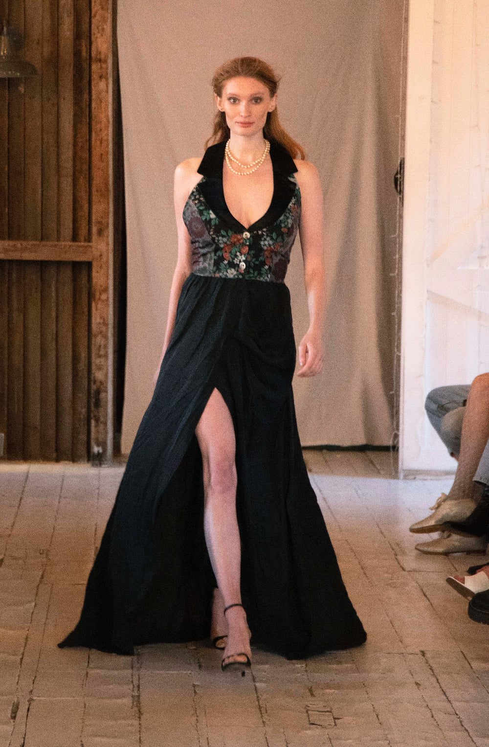 Deep Button Down Gown